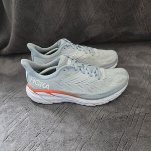 Hoka Light Blue and White Athletic Shoes